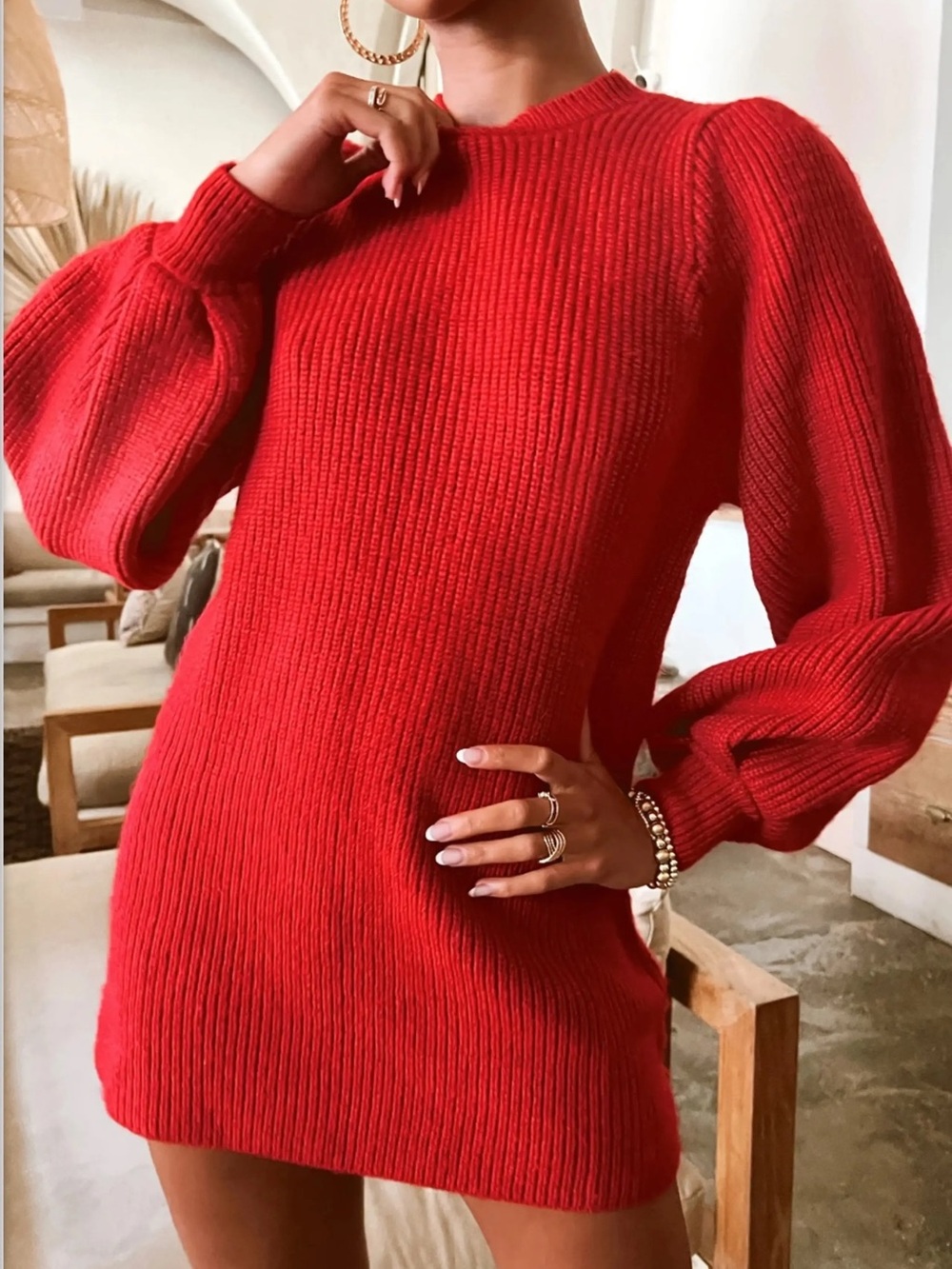 Show Me Your Mumu Dixon Sweater Dress Red Knit